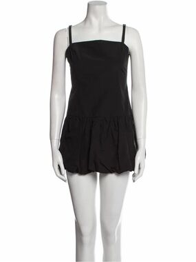 Ciao Lucia Black Strappy Mini Dress with Drop-Waist Skirt